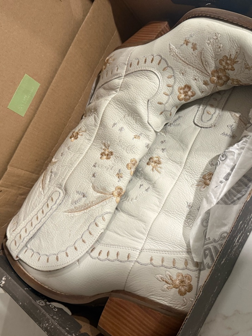 dingo Tan and White Branded Shoe Interior